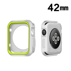Protector Apple 42 mm Watch Serie 3 Silicon Verde Blanco